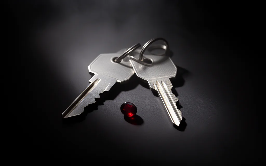 Two near-identical silver keys on a single ring.